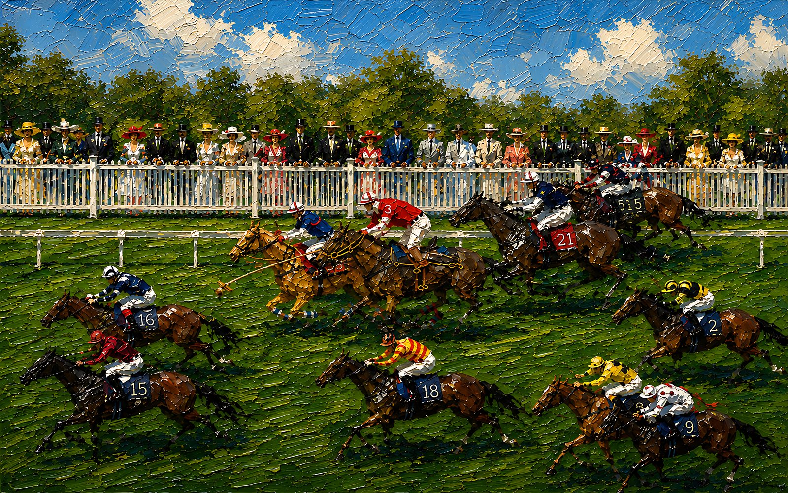 The Races — The Complete Collection — 4K impasto oil-painting 4K desktop wallpaper