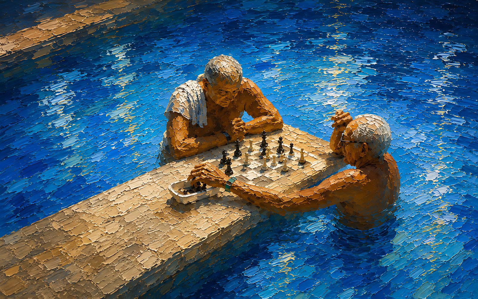 The Long Game — The Complete Collection — 4K impasto oil-painting desktop wallpaper