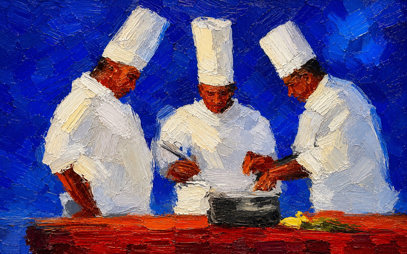 Cooked — The Complete Collection — 4K impasto oil-painting desktop wallpaper