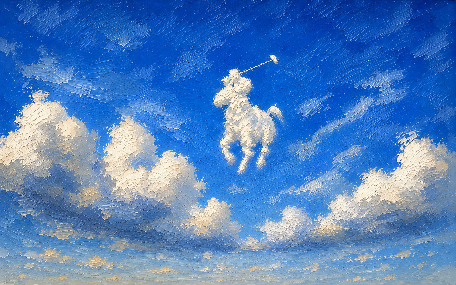 Polo Clouds — The Complete Collection — 4K impasto oil-painting desktop wallpaper