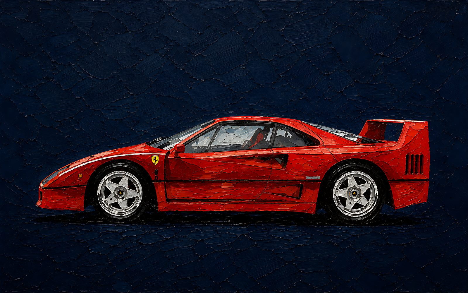 Ferrari — Icons of Mobility — Vol. 1 — 4K impasto oil-painting MacBook desktop wallpaper