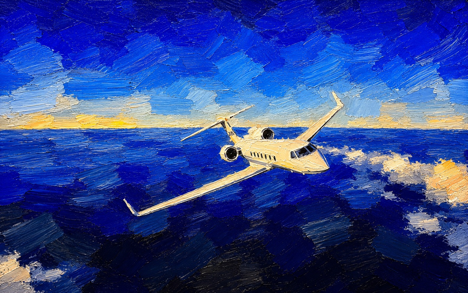 Airborne — The Complete Collection — 4K impasto oil-painting desktop wallpaper