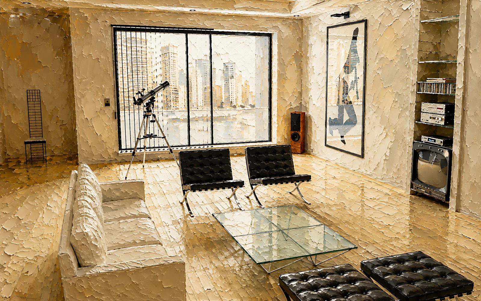 The Apartment — Modes of Living — Vol. 1 — 4K impasto oil-painting iPhone wallpaper