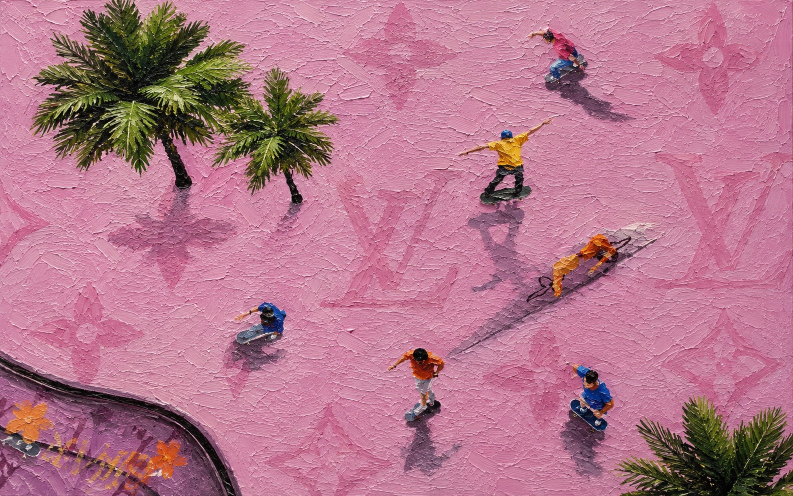 Skate — Limited Monogram Collection — 4K impasto oil-painting desktop wallpaper