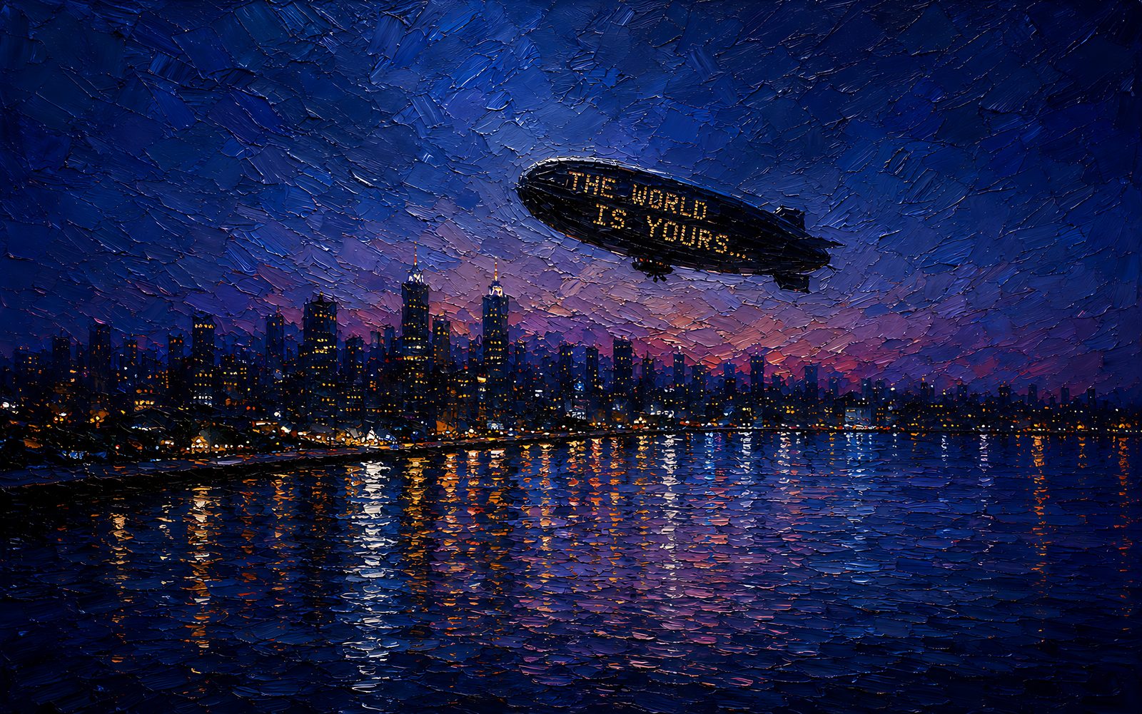 The World Is Yours — The Complete Collection — 4K impasto oil-painting desktop wallpaper