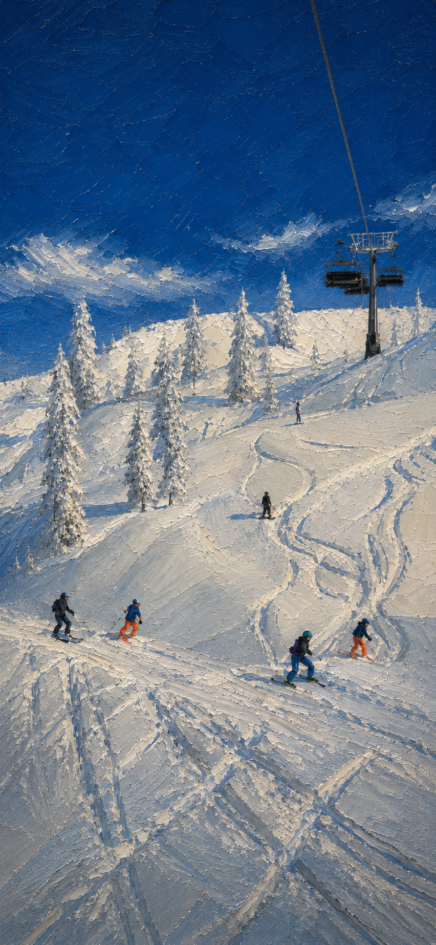 Wallpaper — Modes of Living — Vol. 1 (Mobile) — 4K impasto oil-painting mobile wallpaper