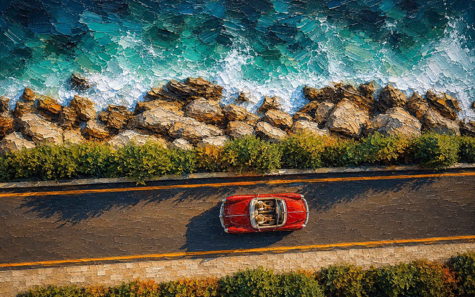 Shoreline — The Complete Collection — 4K impasto oil-painting desktop wallpaper