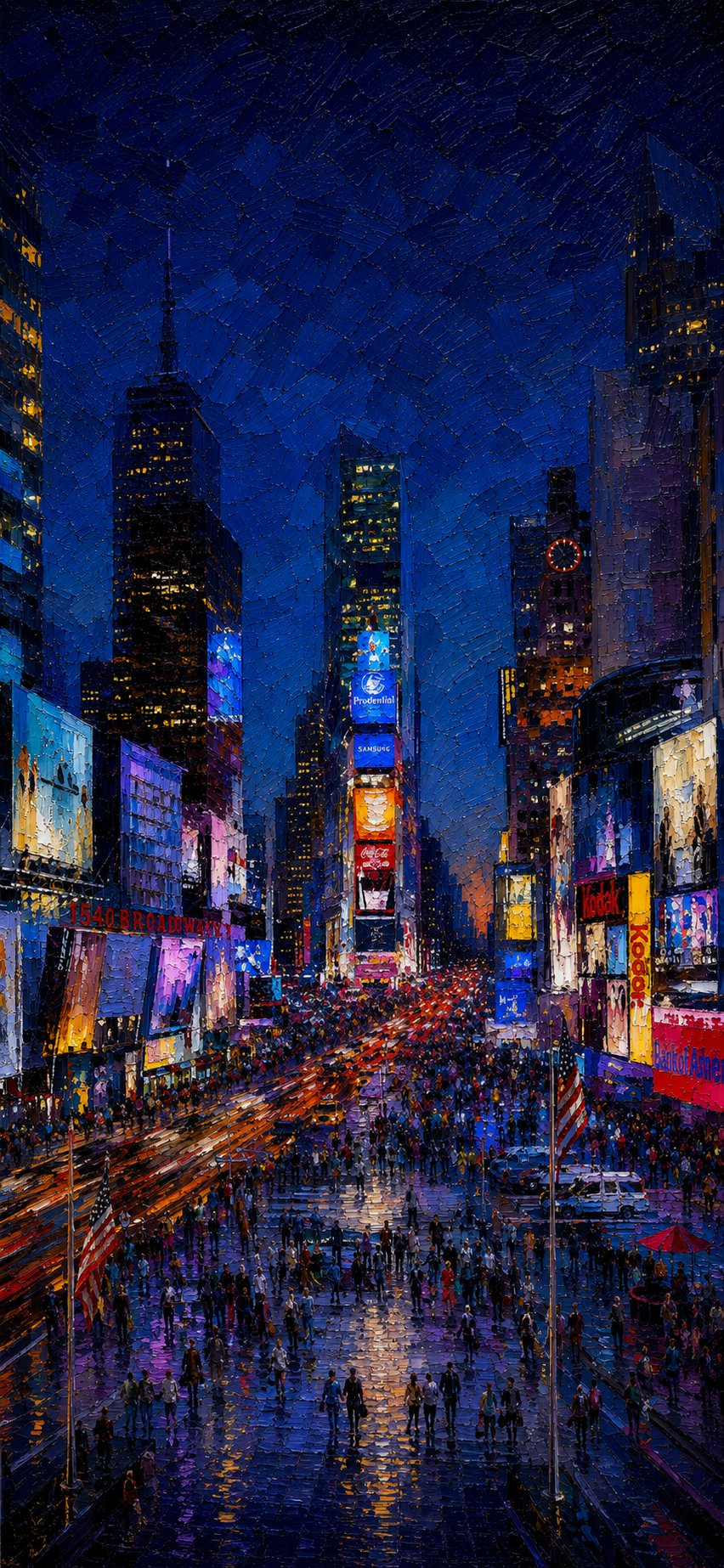Wallpaper — City Days — Vol. 1 (Mobile) — 4K impasto oil-painting mobile wallpaper