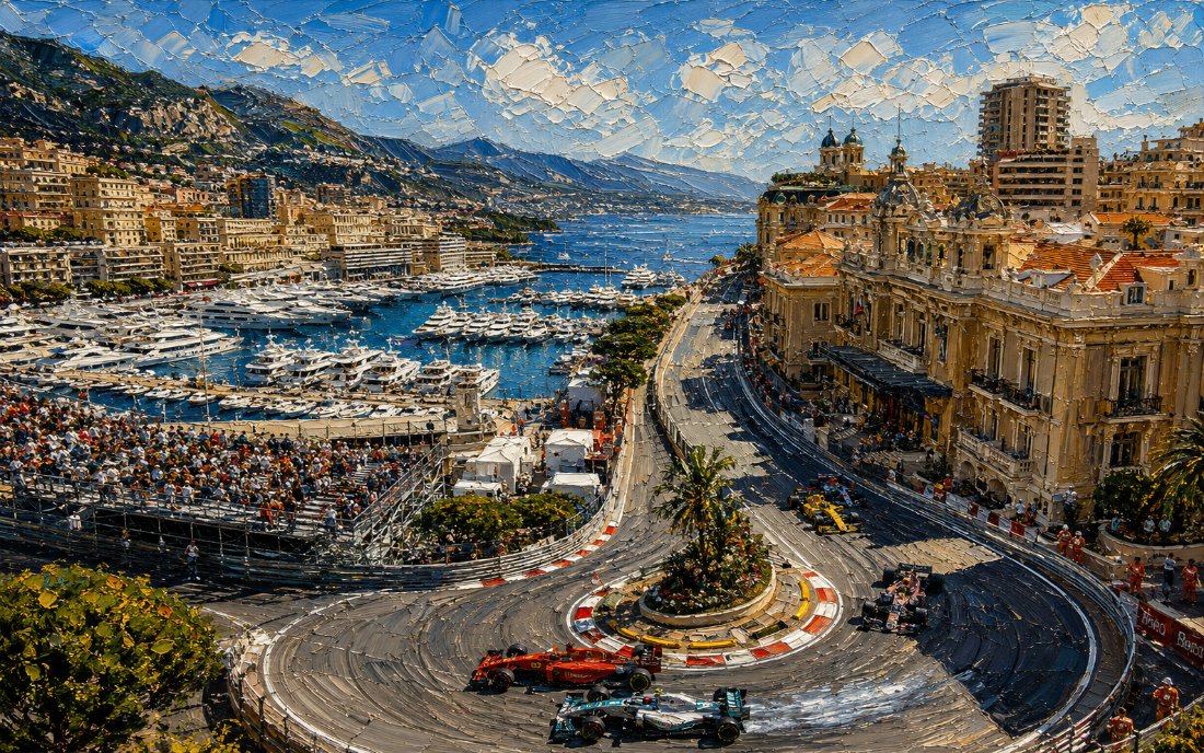 Monte Carlo — Icons of Mobility — Vol. 1 — old money larp wallpaper, 4K impasto oil painting for MacBook and desktop