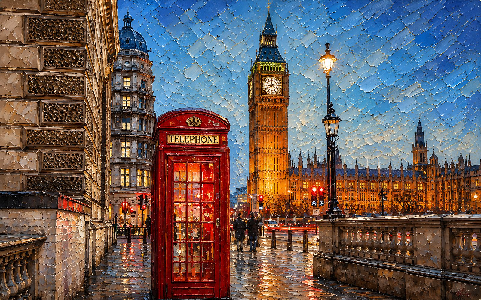 Westminster — City Days — Vol. 1 — 4K impasto oil-painting desktop wallpaper