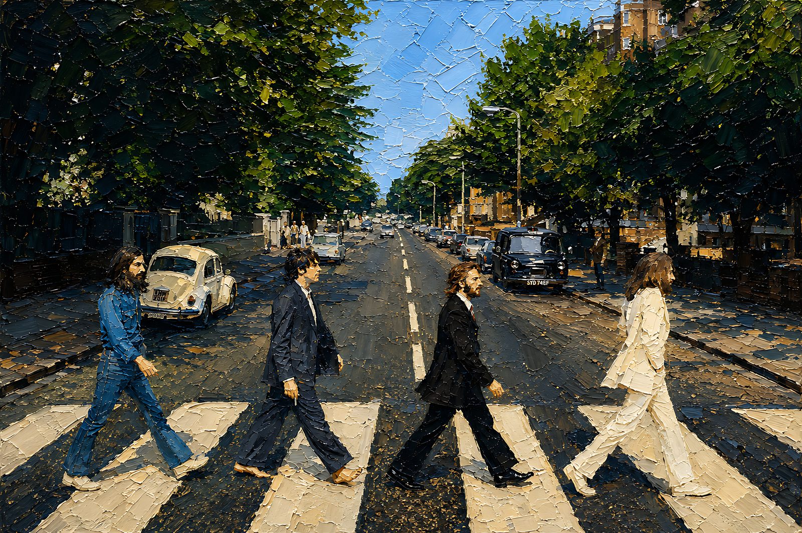 Abbey Road — The Complete Collection — 4K impasto oil-painting desktop wallpaper