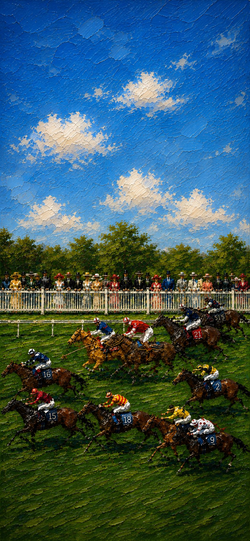 Wallpaper — Spirit of Competition — Vol. 1 (Mobile) — 4K impasto oil-painting mobile wallpaper