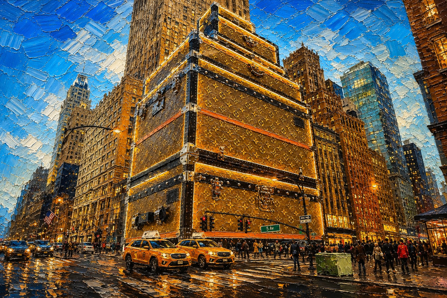 Fifth Avenue — The Complete Collection — 4K impasto oil-painting desktop wallpaper