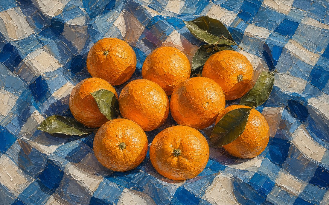 Citrus Blanket — The Complete Collection — 4K impasto oil-painting desktop wallpaper