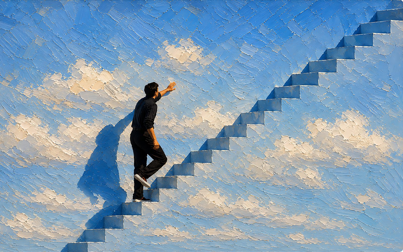 The Ascent — The Complete Collection — 4K impasto oil-painting desktop wallpaper