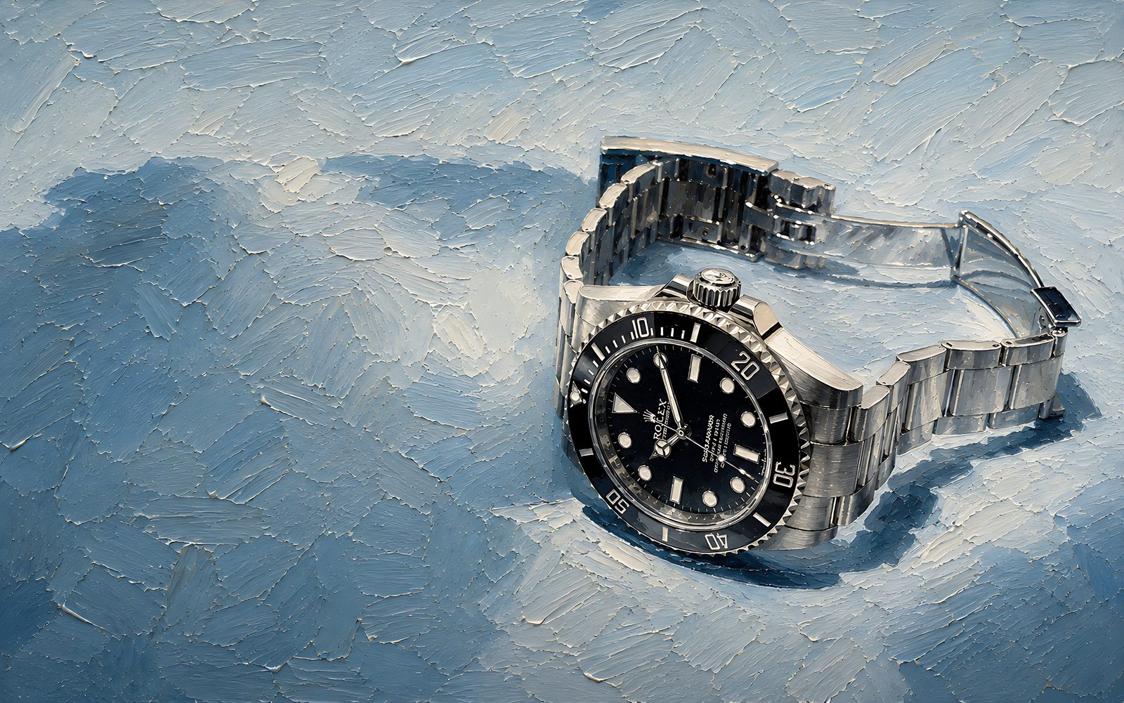 Dive in Steel — The Complete Collection — 4K impasto oil-painting desktop wallpaper