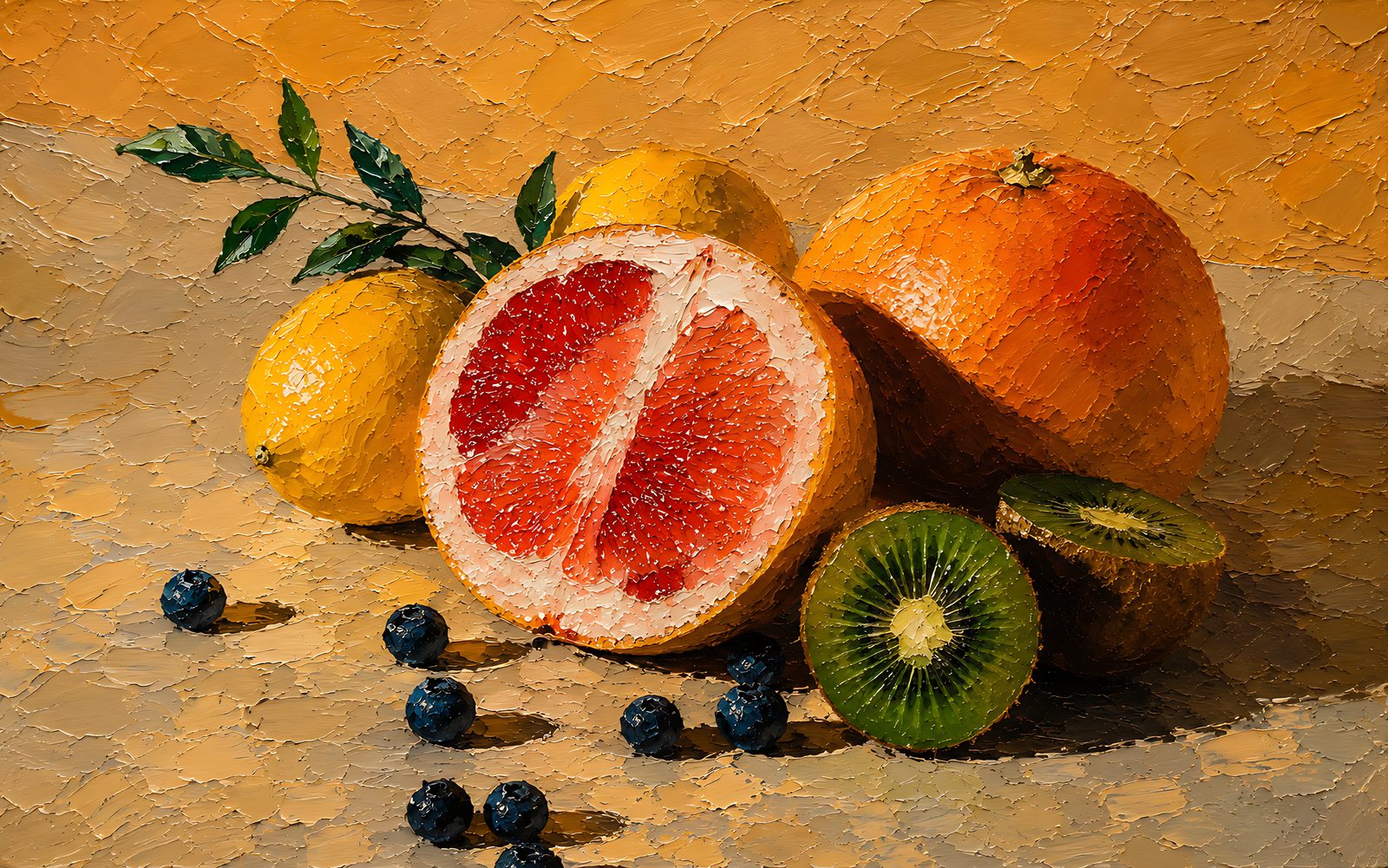 Still Life in Citrus — Style of Living — Vol. 3 — 4K impasto oil-painting iPhone wallpaper