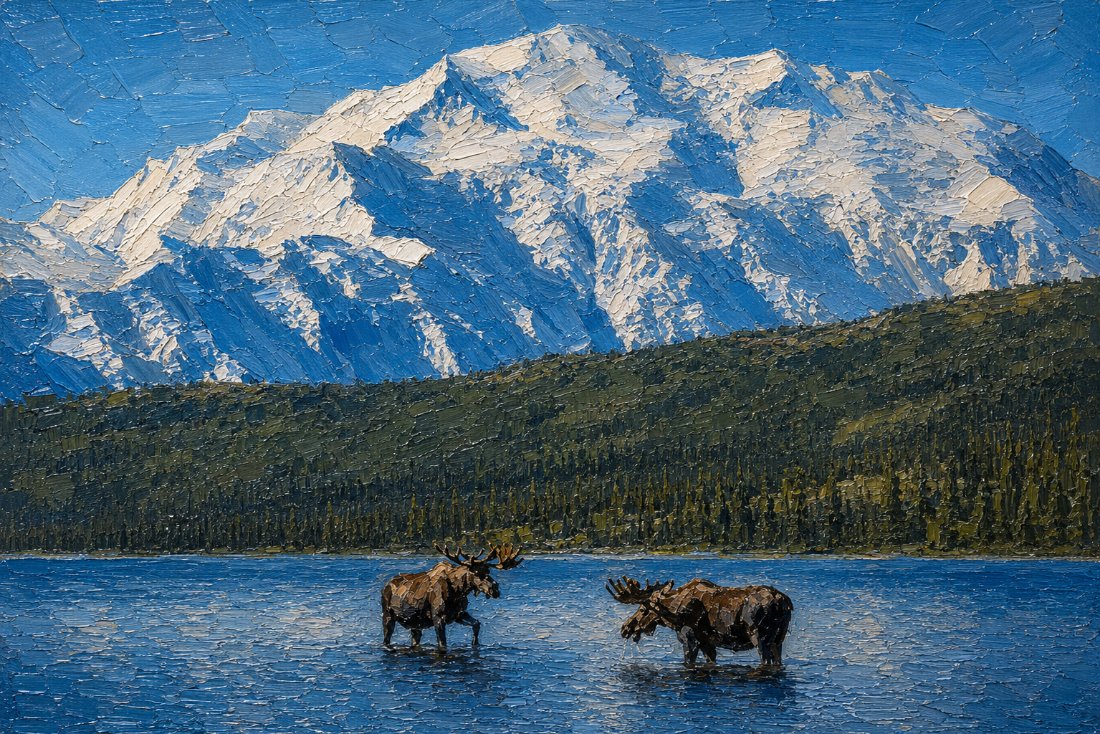 Denali — The Complete Collection — 4K impasto oil-painting desktop wallpaper