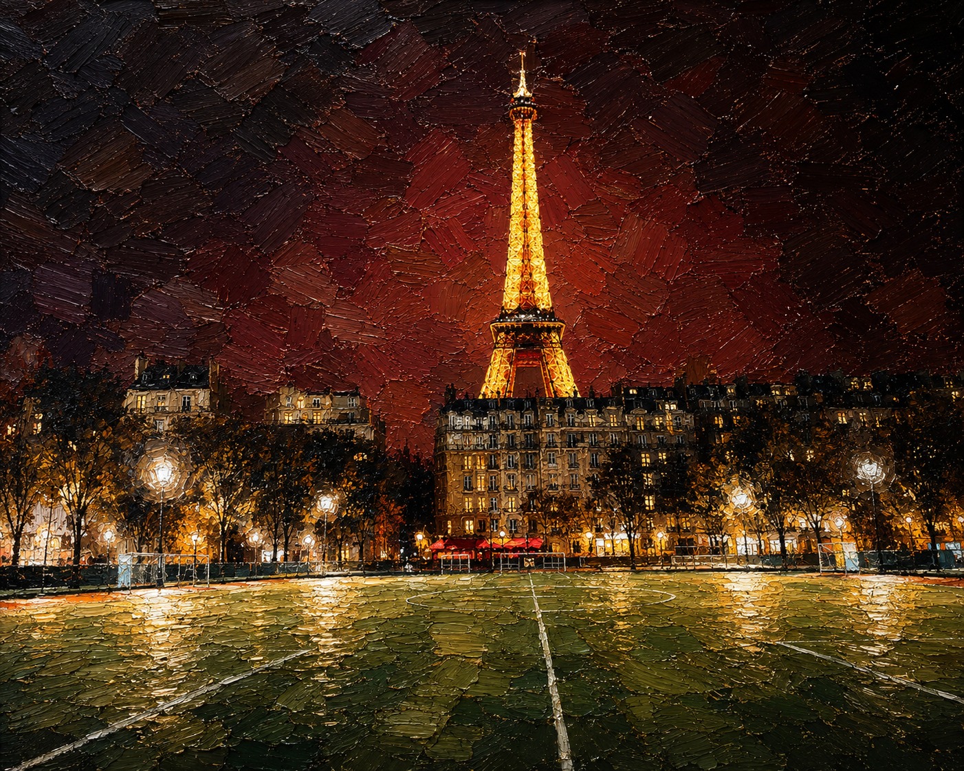 Parisian Night — The Complete Collection — 4K impasto oil-painting desktop wallpaper